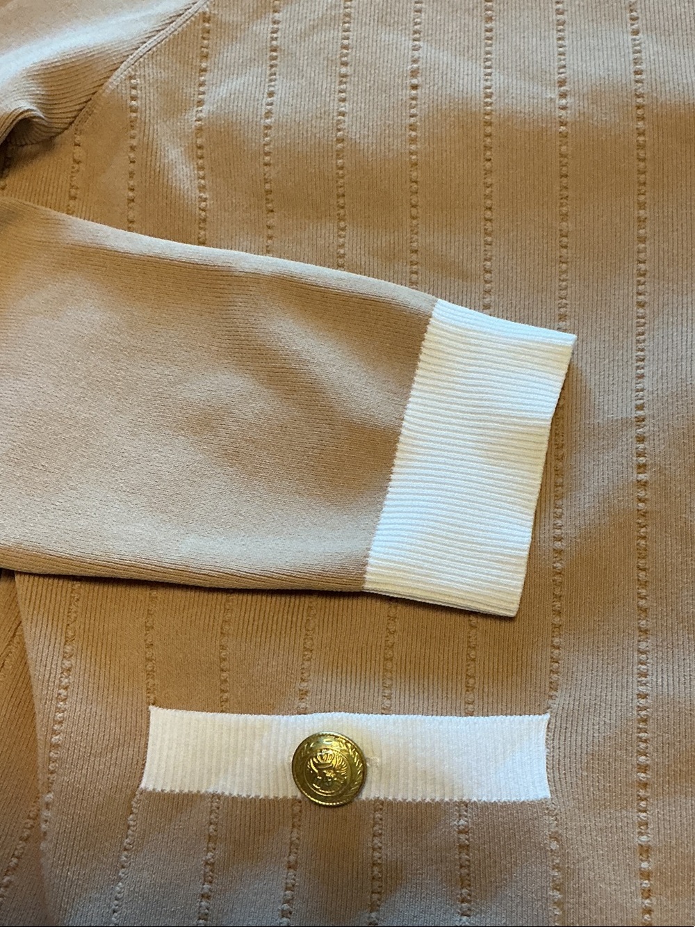 L’AGENCE Leon Women's Beige and White Button-Front Cardigan XXL - Picture 11 of 13